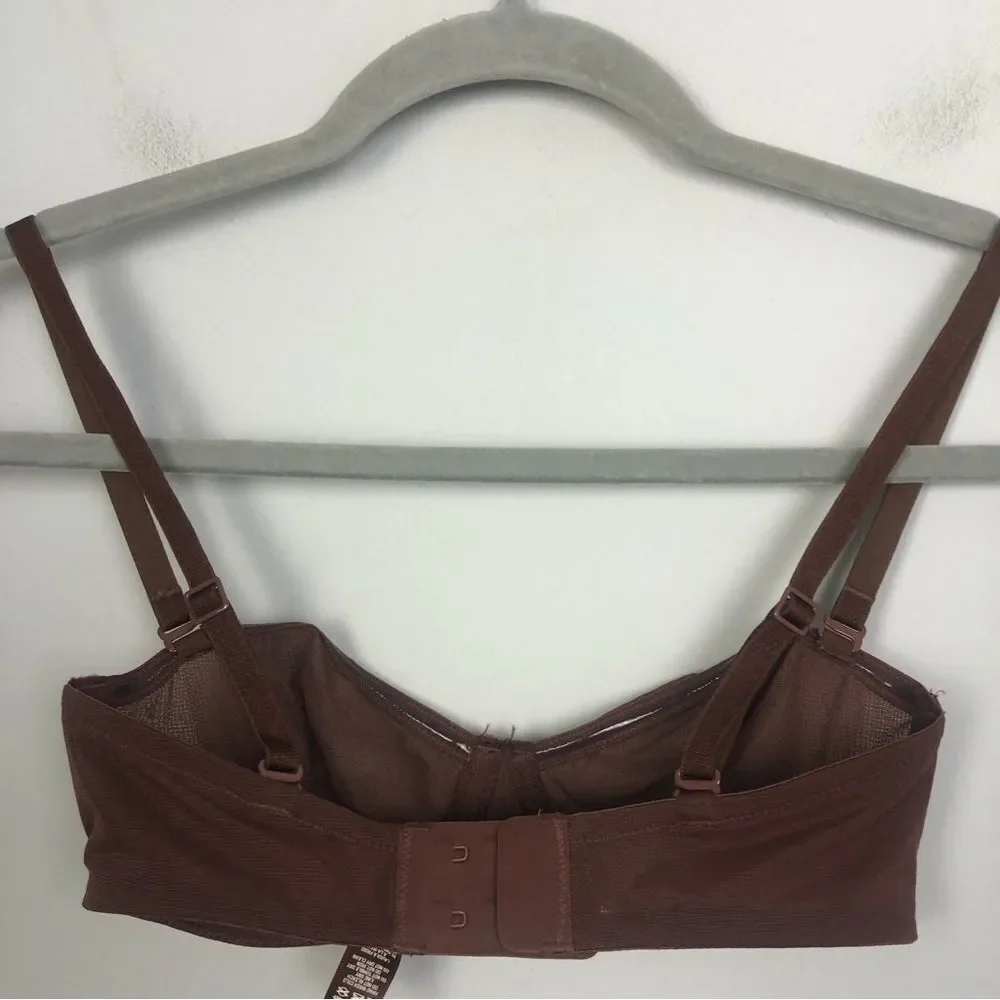 SKIMS | NEW Ultrafine Mesh Convertible Bra in Mahogany Women’s Size 30B - Picture 11 of 12